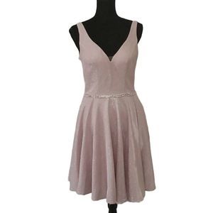 Sleeveless Sparkle Fit & Flare Mini Dress - Blush Pink